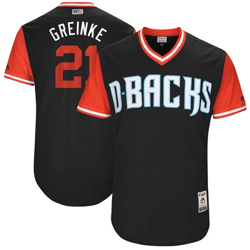 Arizona Diamondbacks #21 Zack Greinke Men's Cross Stitch Style Jersey  Tee MLB